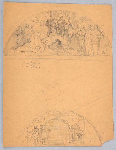Bocetos de dos lunetos de Francis Augustus Lathrop