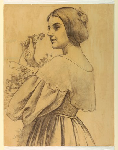 Mujer con Flores de Francis Augustus Lathrop