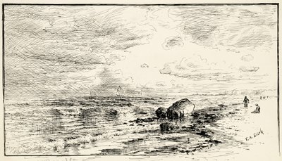 La playa cerca de Point Judith, Rhode Island de Francis Augustus Silva