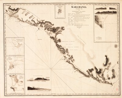 Karamania Carta III del Cabo Karaboornoo al Cabo Anamour de Francis Beaufort