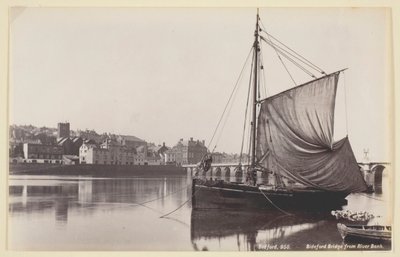 Puente de Bideford desde la orilla del río, 1860-94 de Francis Bedford