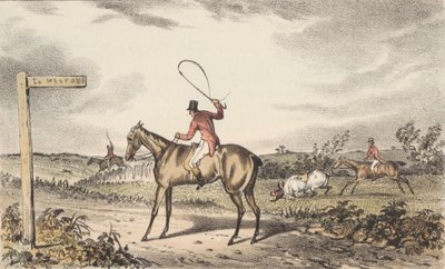 [Conjunto de doce "Ilustraciones / de Turner / a Nimrod / sobre la condición / de los cazadores", suplemento a la edición de C. J. Apperley de 1834. de Francis Calcraft Turner