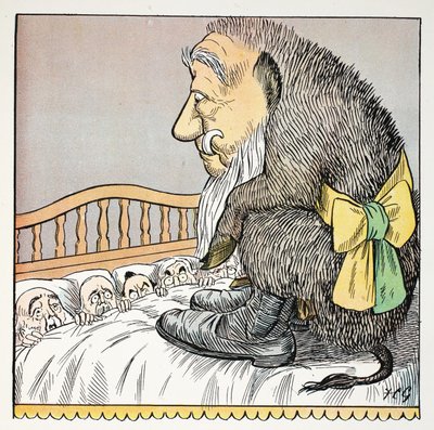 O, ilustración de The Struwwelpeter Alphabet, verso de Harold Begbie (1871-1929) de Francis Carruthers Gould