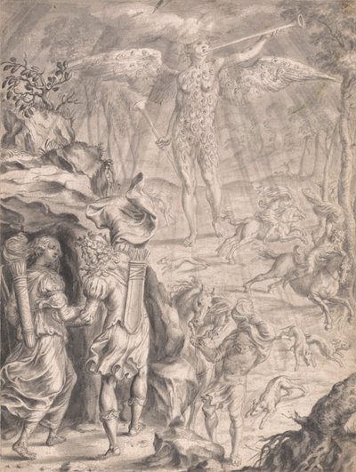 Dido y Eneas refugiados en una cueva de Francis Cleyn