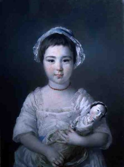 Retrato de Lady Ann Fitzpatrick sosteniendo una muñeca de Francis Cotes