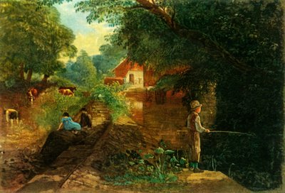 Un Joven Pescador en Stapleton Glen, principios-mediados del siglo XIX, 1946 de Francis Danby