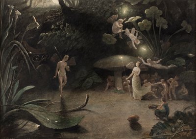 Escena de Sueño de una noche de verano, c.1832 (acuarela sobre papel) de Francis Danby