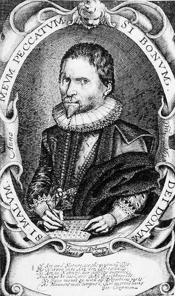Retrato de George Chapman (c.1559-1634) 1620 (grabado) de Francis Delaram