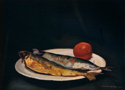 Arenques en un plato de Francis Derwent Wood