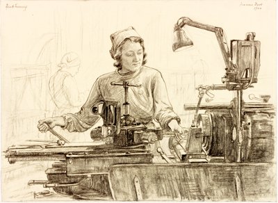 Head Turning (crayón y lápiz sobre papel) de Francis Dodd