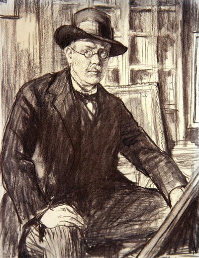 Autorretrato (carboncillo sobre papel) de Francis Dodd