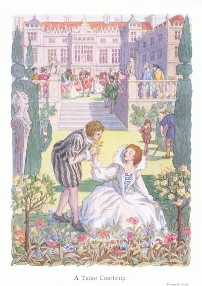 Un cortejo Tudor (litografía en color) de Francis Donkin Bedford
