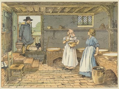 Dairy Man (litografía en color) de Francis Donkin Bedford