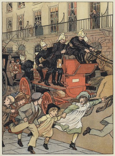 Londres: A Fire-Engine (litografía en color) de Francis Donkin Bedford