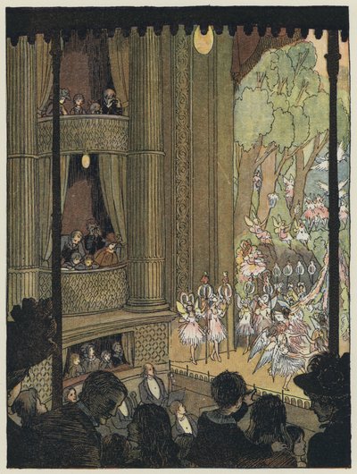 Londres: Drury Lane Pantomime (litografía en color) de Francis Donkin Bedford