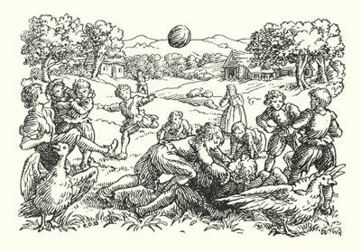 Merrie England: Fútbol (litografía) de Francis Donkin Bedford