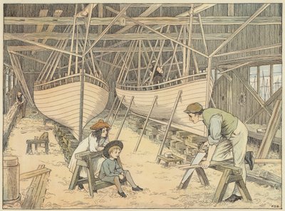 Constructor naval (litografía en color) de Francis Donkin Bedford