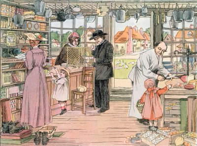 La tienda general, 1899. Del Libro de Tiendas, 1899 de Francis Donkin Bedford