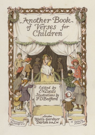 Ilustración de la portada de Otro libro de versos (litografía en color) de Francis Donkin Bedford