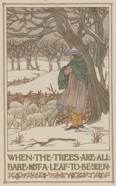 Cuando los árboles están desnudos no se ve ni una hoja (litografía en color) de Francis Donkin Bedford