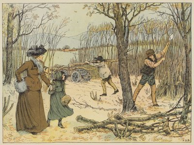 Leñador (litografía en color) de Francis Donkin Bedford