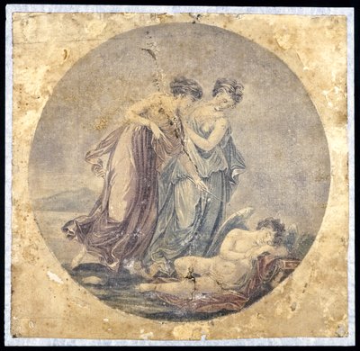 El despertar de Cupido por las Gracias (después de una pintura de Benjamin West) de Francis Eginton
