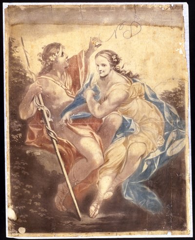 Venus y Adonis (después de una pintura de Benjamin West) de Francis Eginton