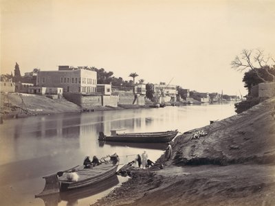 Orillas del Nilo en El Cairo, ca. 1857, impreso en 1870s de Francis Frith