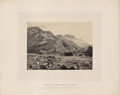 Vista lejana del monte Serbal al atardecer de Francis Frith