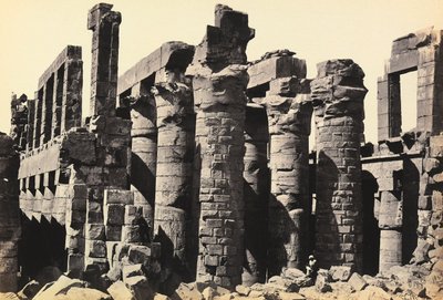 "Egipto y Palestina": ruinas de la gran sala hipóstila del Gran Templo de Amón-Ra, Karnak, Egipto de Francis Frith