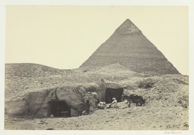 Tumbas de Roca y la Pirámide de Belzoni, Gizeh, 1857 de Francis Frith