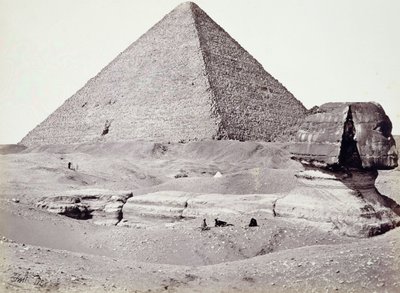 La Gran Pirámide, con la Esfinge en primer plano, El-Geezah de Francis Frith