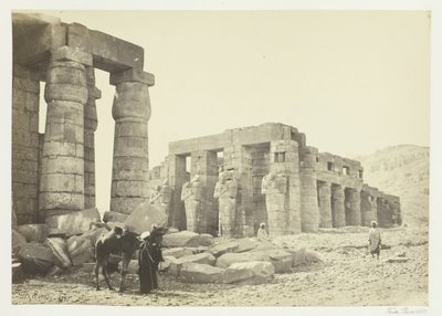 El Memnonium, Tebas, desde la llanura, 1857 de Francis Frith