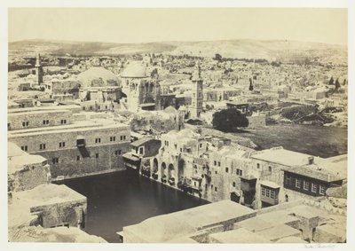 El estanque de Ezequías, desde la Torre de Hipico, Jerusalén de Francis Frith