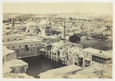 El estanque de Ezequías, desde la Torre de Hippicus, Jerusalén de Francis Frith