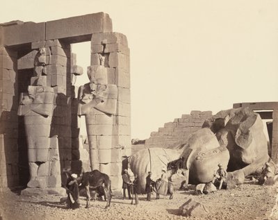 El Ramasseum de El-Kurneh, Tebas, primera vista, c. 1857 de Francis Frith