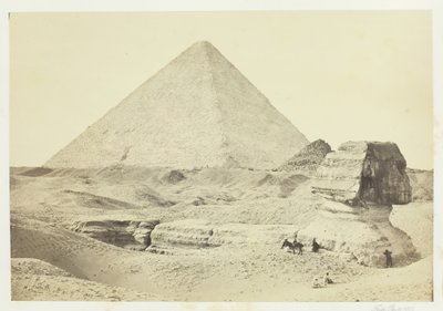 La Esfinge y la Gran Pirámide, Giza, 1857 de Francis Frith