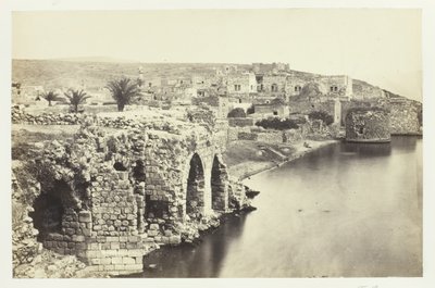 La ciudad y el lago de Tiberíades, desde el sur de Francis Frith