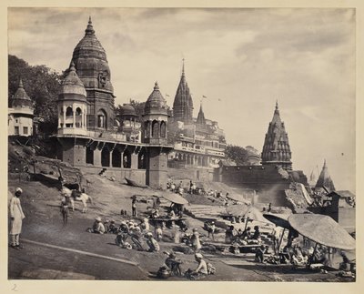 [Orilla del río Ganges y Manikarnika Ghat] de Francis Frith and Co.