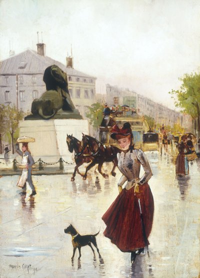 Escena de calle de París, 1890 de Francis Garat