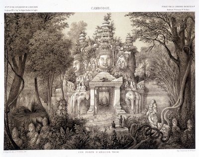 Una puerta de Angkor Thom, ca. 1870 de Francis Garnier
