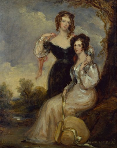 La Condesa de Chesterfield y la Hon. Sra. George Anson, hijas de Cecil, Primer Lord Forester de Francis Grant