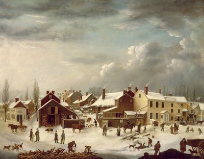 Escena de invierno en Brooklyn, c.1817-20 de Francis Guy