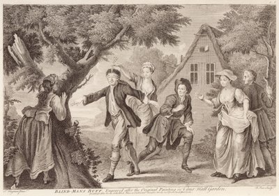 La gallina ciega, grabado por Remi Parr (fl.1723-50) de Francis Hayman
