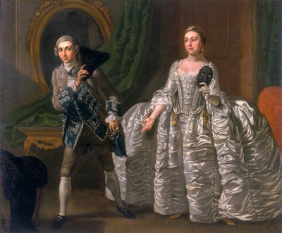 David Garrick y Hannah Pritchard en una escena de El esposo sospechoso, 1752 de Francis Hayman