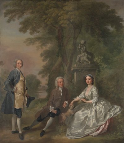 Jonathan Tyers, con su hija Elizabeth, y su marido John Wood de Francis Hayman