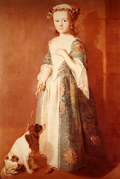 Niña con un perro de Francis Hayman