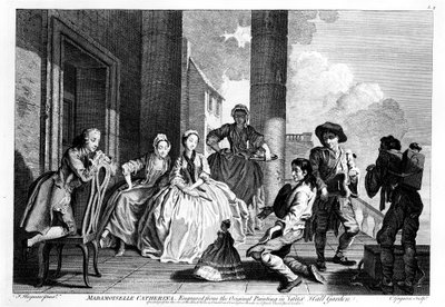 Mademoiselle Catherina, grabado por Charles Grignion (1743) de Francis Hayman