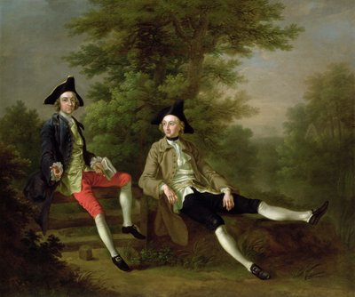 Retrato de David Garrick (1717-79) (izquierda) y William Windham de Felbrigg (1717-61) (derecha) c.1745 de Francis Hayman