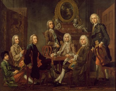 Retrato de un grupo de caballeros, con el artista de Francis Hayman